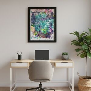 HANDCRAFTED Abstract Framed Painting HANDMADE HANDPAINTED Wall Art Decor Artwork